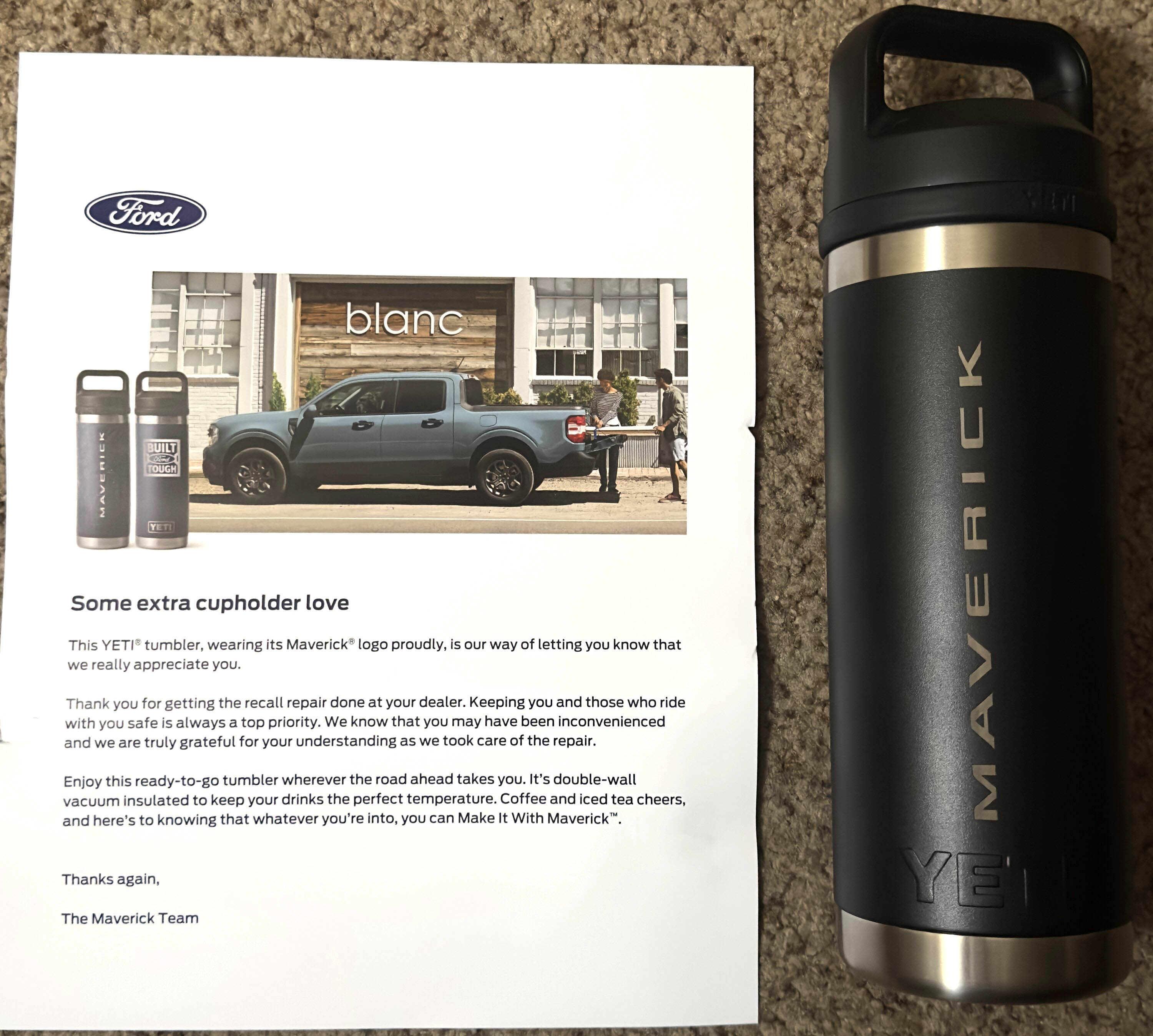 I found a water bottle that fits in the Maverick's door really well   MaverickTruckClub - 2022+ Ford Maverick Pickup Forum, News, Owners,  Discussions