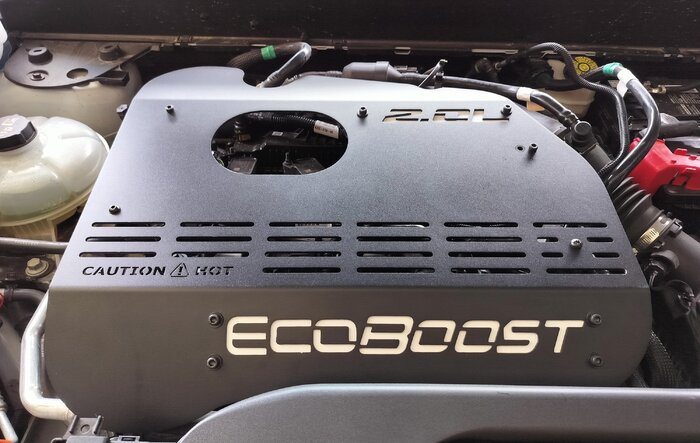 2.0 EcoBoost Engine Cover installed w/ custom painted lettering