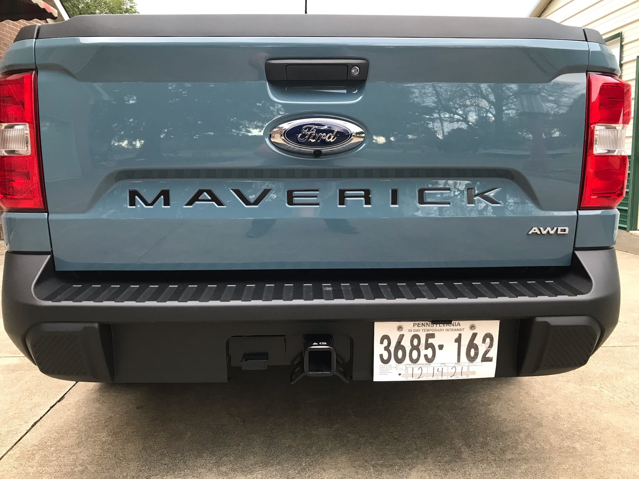 Black & reflective tailgate letters installed on Area 51 Maverick