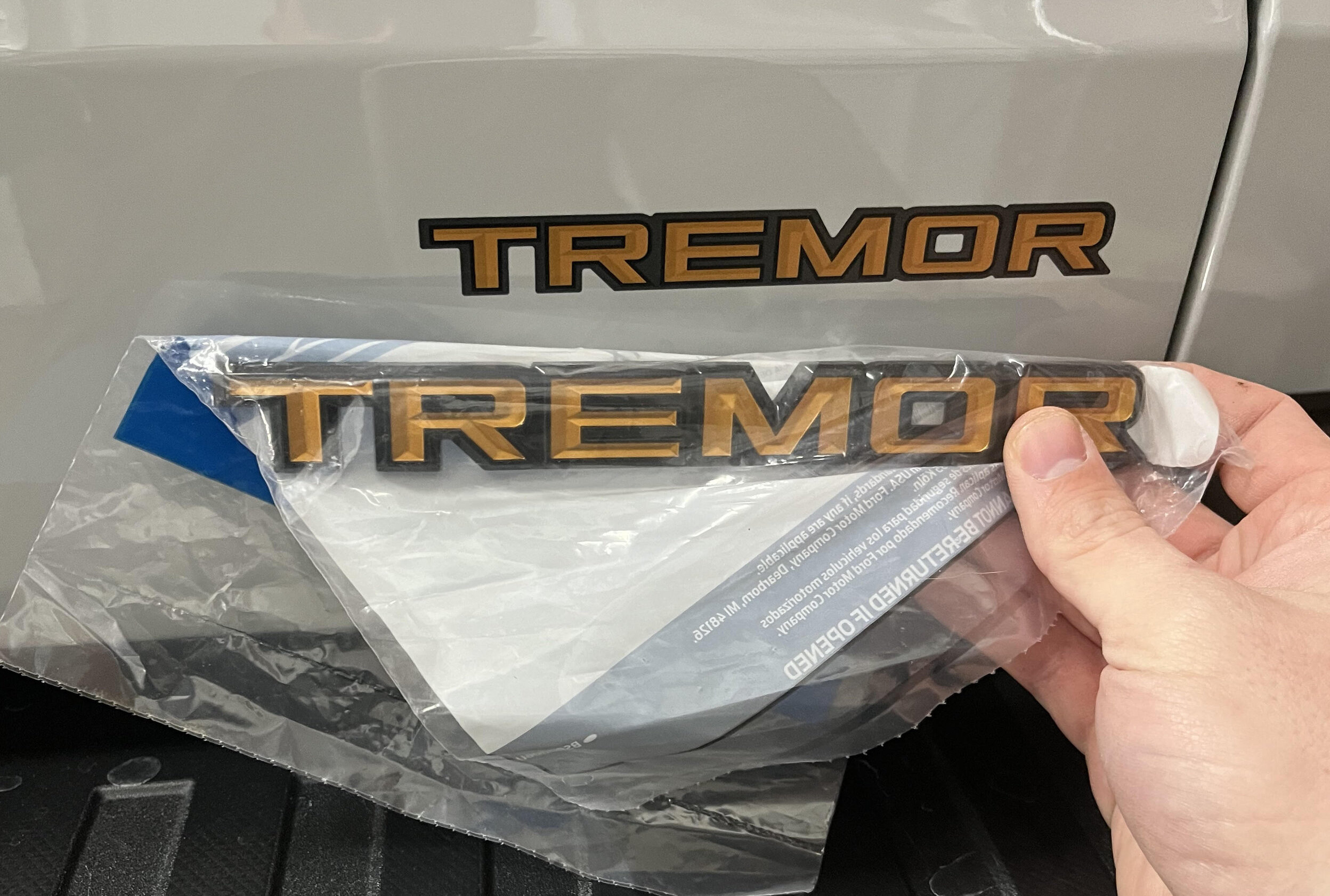 Installed Tremor Badge to replace factory Tremor Sticker