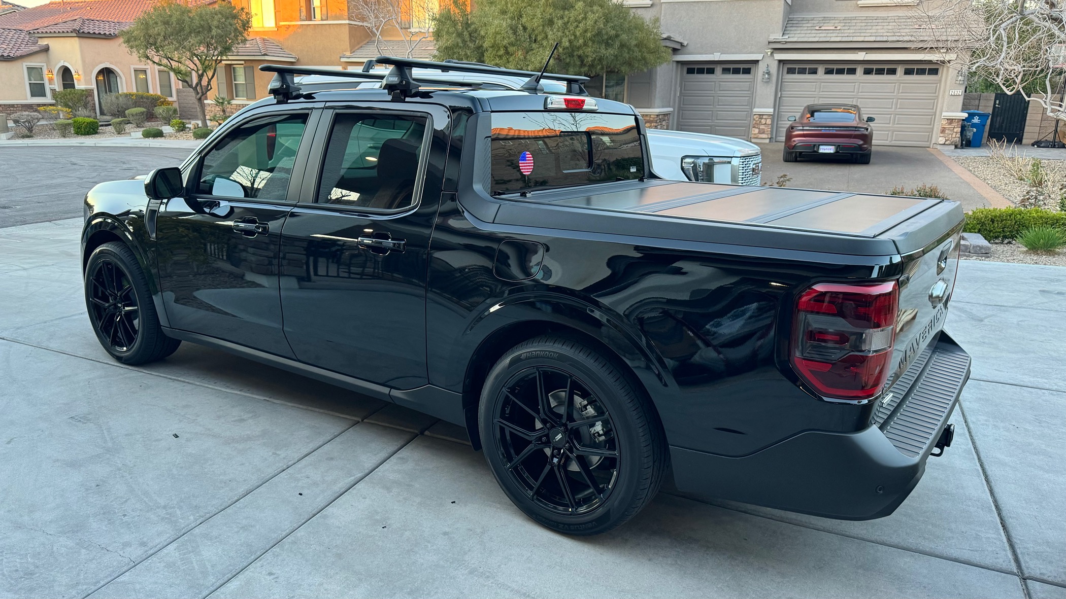 Lowered 2024 Maverick Lariat Hybrid on 20" wheels / tires